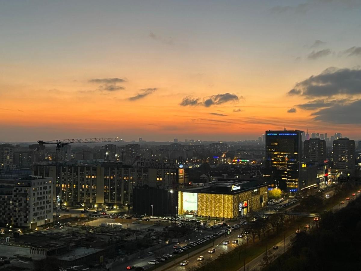 Apartament Skyscrapper Z Widokiem Na Panorame Warszawy Varsovia Exterior foto