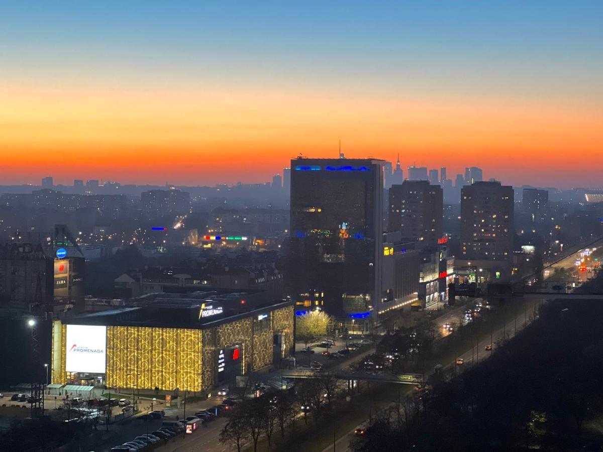 Apartament Skyscrapper Z Widokiem Na Panorame Warszawy Varsovia Exterior foto